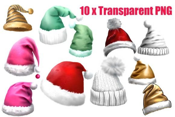 Christmas and Santa Hats: Festive Illustrations