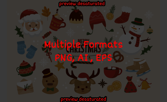 Christmas Background with Elements Flat Illustrations