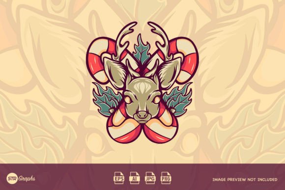 Christmas Deer & Candy Illustrations Review