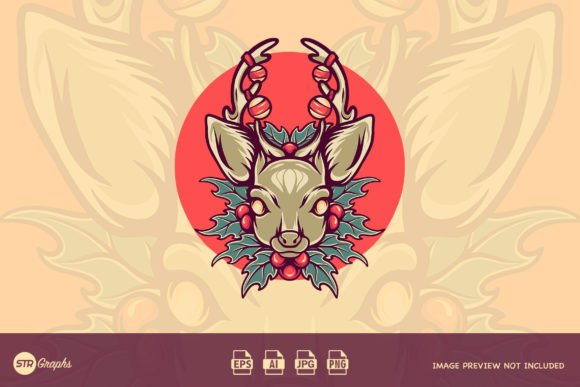 Christmas Deer & Holly Illustrations Review