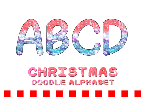 Christmas Doodle Alphabet Letter 129 Illustrations