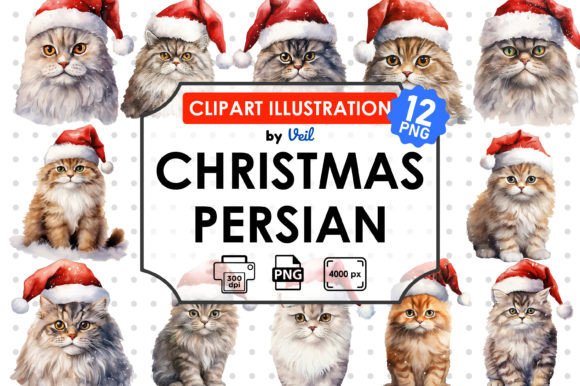 Christmas Persian Clipart Bundle: Illustrations for Crafters