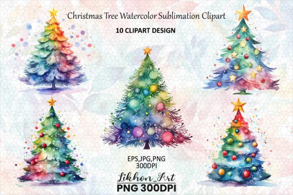 Christmas Tree Watercolor Sublimation: Illustrations Review