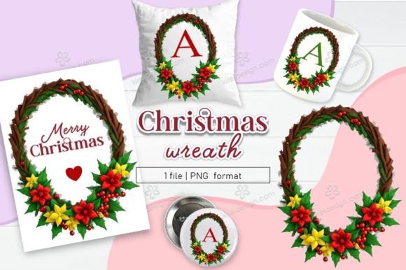 Christmas Wreath Clipart Sublimation 05 Review