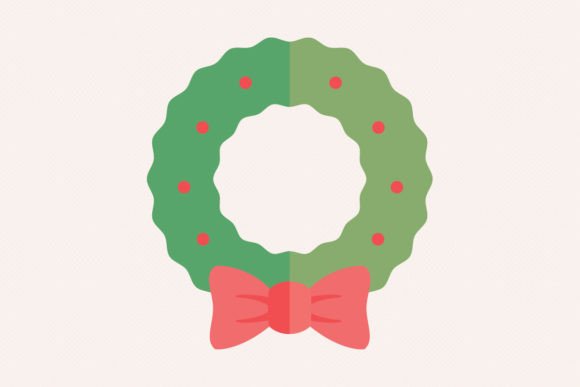 Circular Christmas Wreath Vector Illustrations