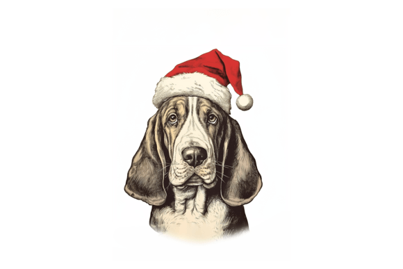 Cute Basset Hound Christmas Card Illustrations Review