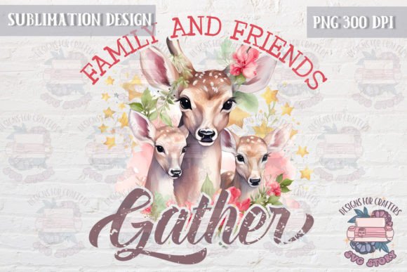 Family and Friend Christmas Sublimation Illustrations