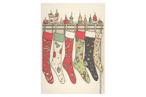 Festive Stockings Christmas Card Illustrations Review