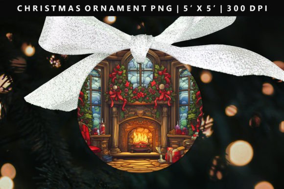 Fireplace Christmas Ornament Design & Illustrations