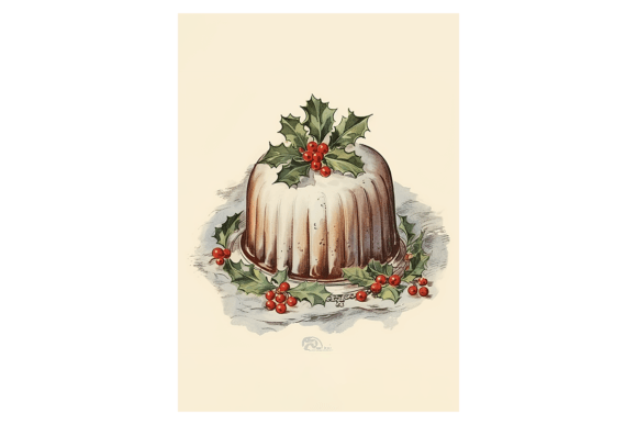 Pudding Christmas Card: Festive Illustrations