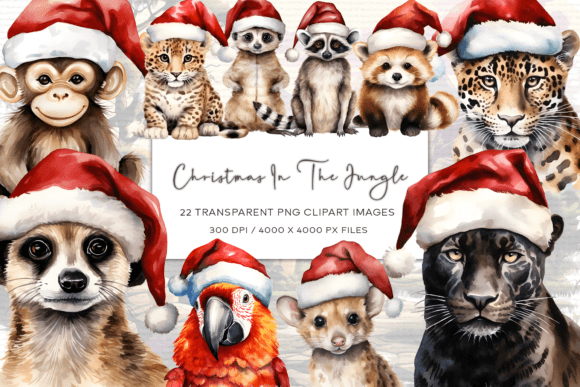 Review: Christmas Jungle Animals Clipart for Embroidery