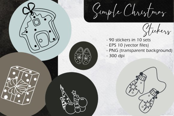 Simple Christmas Stickers: Illustrations for Branding